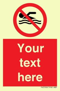 PV5596: Custom No swimming prohibition Sign