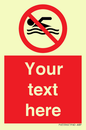 PV5596: Custom No swimming prohibition Sign