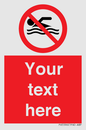 PV5596: Custom No swimming prohibition Sign