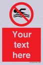 PV5596: Custom No swimming prohibition Sign