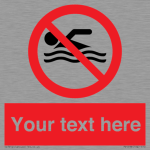 PV5596: Custom No swimming prohibition Sign