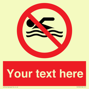 PV5596: Custom No swimming prohibition Sign