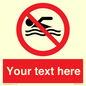 PV5596: Custom No swimming prohibition Sign