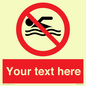 PV5596: Custom No swimming prohibition Sign