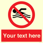 PV5596: Custom No swimming prohibition Sign
