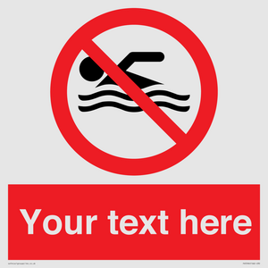 PV5596: Custom No swimming prohibition Sign