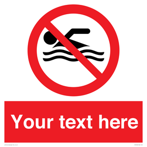 PV5596: Custom No swimming prohibition Sign