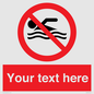 PV5596: Custom No swimming prohibition Sign
