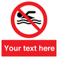 PV5596: Custom No swimming prohibition Sign