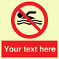 PV5596: Custom No swimming prohibition Sign