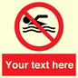PV5596: Custom No swimming prohibition Sign