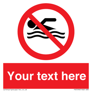 PV5596: Custom No swimming prohibition Sign