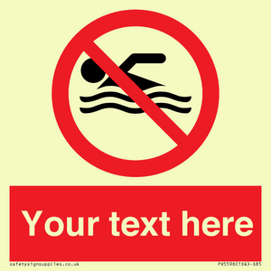 PV5596: Custom No swimming prohibition Sign