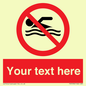 PV5596: Custom No swimming prohibition Sign