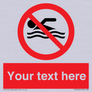 PV5596: Custom No swimming prohibition Sign