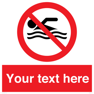 PV5596: Custom No swimming prohibition Sign