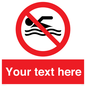 PV5596: Custom No swimming prohibition Sign