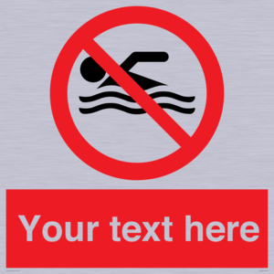 PV5596: Custom No swimming prohibition Sign