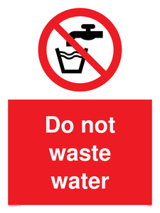 PV5598: Do not waste water sign