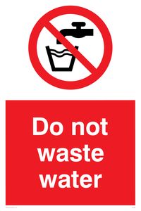 PV5598: Do not waste water sign