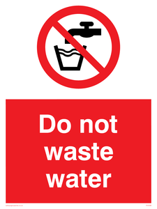 PV5598: Do not waste water sign