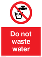 PV5598: Do not waste water sign