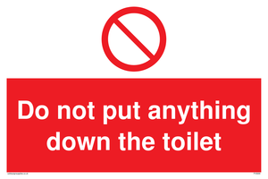 PV5699: Do not put anything down the toilet Prohibition Sign