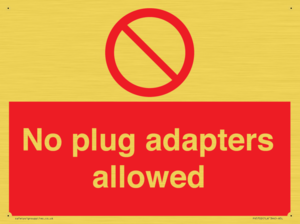 PV5702: No plug adapters allowed Prohibition Sign