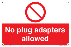 PV5702: No plug adapters allowed Prohibition Sign