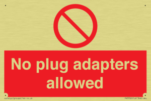 PV5702: No plug adapters allowed Prohibition Sign