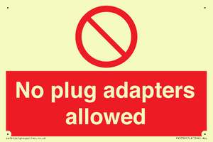 PV5702: No plug adapters allowed Prohibition Sign