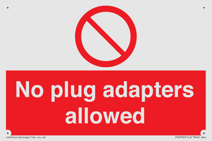 PV5702: No plug adapters allowed Prohibition Sign