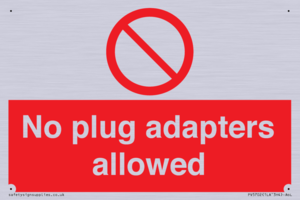 PV5702: No plug adapters allowed Prohibition Sign