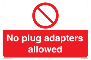 PV5702: No plug adapters allowed Prohibition Sign