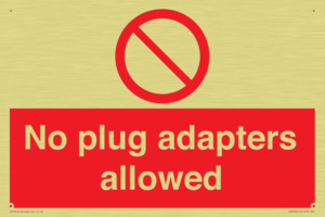 PV5702: No plug adapters allowed Prohibition Sign