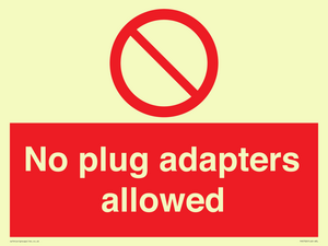 PV5702: No plug adapters allowed Prohibition Sign