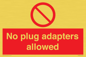 PV5702: No plug adapters allowed Prohibition Sign