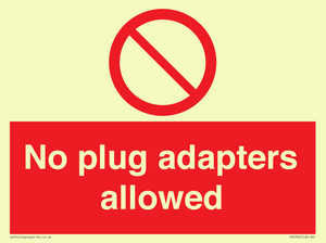 PV5702: No plug adapters allowed Prohibition Sign