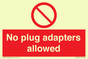 PV5702: No plug adapters allowed Prohibition Sign