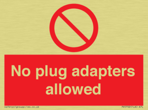 PV5702: No plug adapters allowed Prohibition Sign