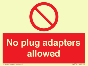 PV5702: No plug adapters allowed Prohibition Sign