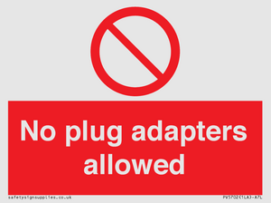 PV5702: No plug adapters allowed Prohibition Sign