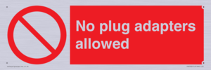PV5702: No plug adapters allowed Prohibition Sign