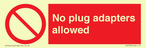PV5702: No plug adapters allowed Prohibition Sign