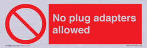 PV5702: No plug adapters allowed Prohibition Sign