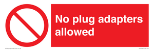 PV5702: No plug adapters allowed Prohibition Sign