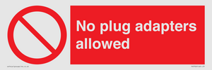 PV5702: No plug adapters allowed Prohibition Sign