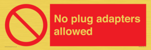 PV5702: No plug adapters allowed Prohibition Sign