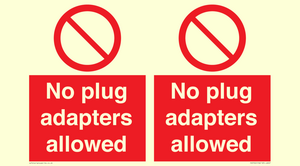 PV5702: No plug adapters allowed Prohibition Sign