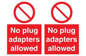 PV5702: No plug adapters allowed Prohibition Sign